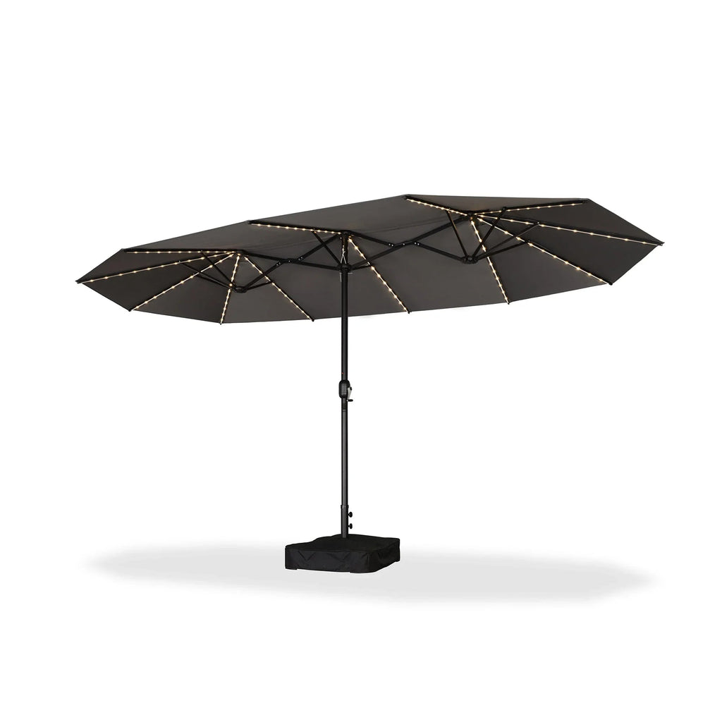 PURPLE LEAF Double Sided Patio Umbrella with Light Large Market Umbrellas with Base