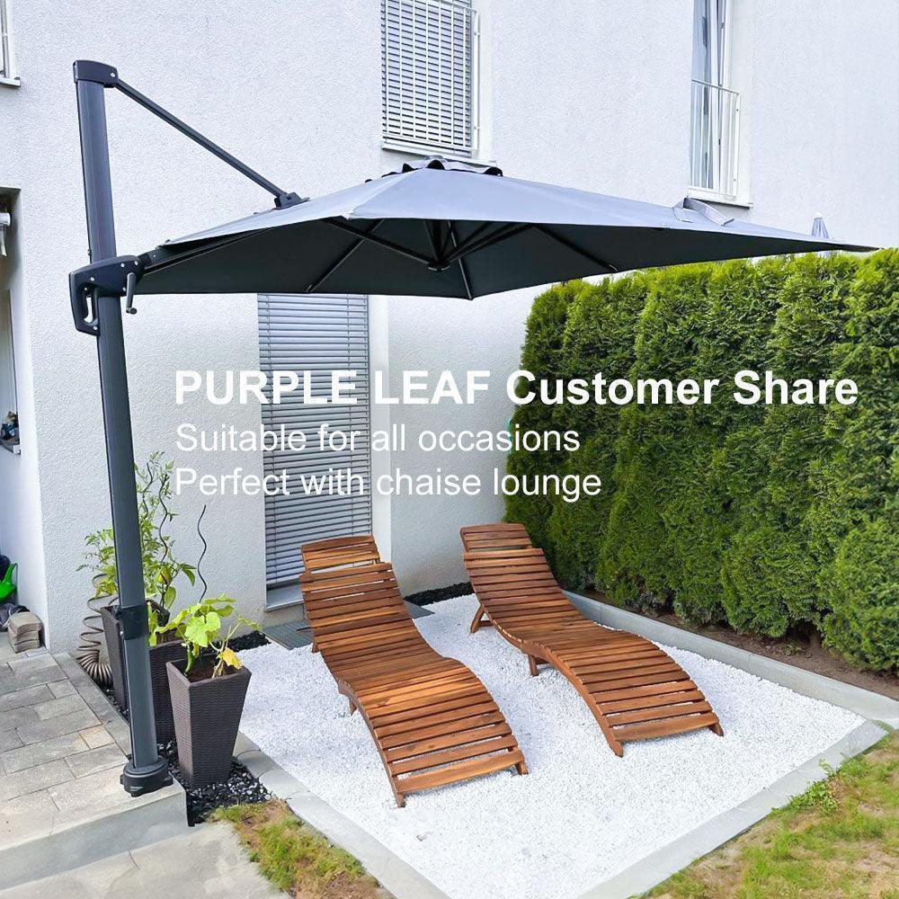 PURPLE LEAF Affordable Patio Umbrella with Base, Square and Rectangular Outdoor Umbrella