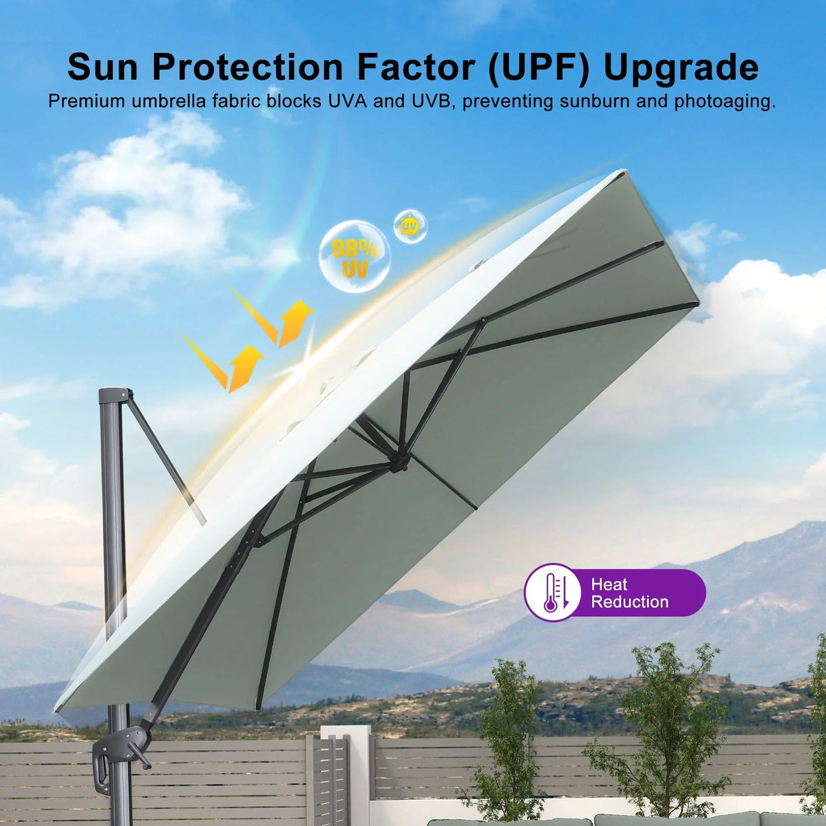 PURPLE LEAF UV Resistant Patio Umbrella Affordable Outdoor Umbrella with Base