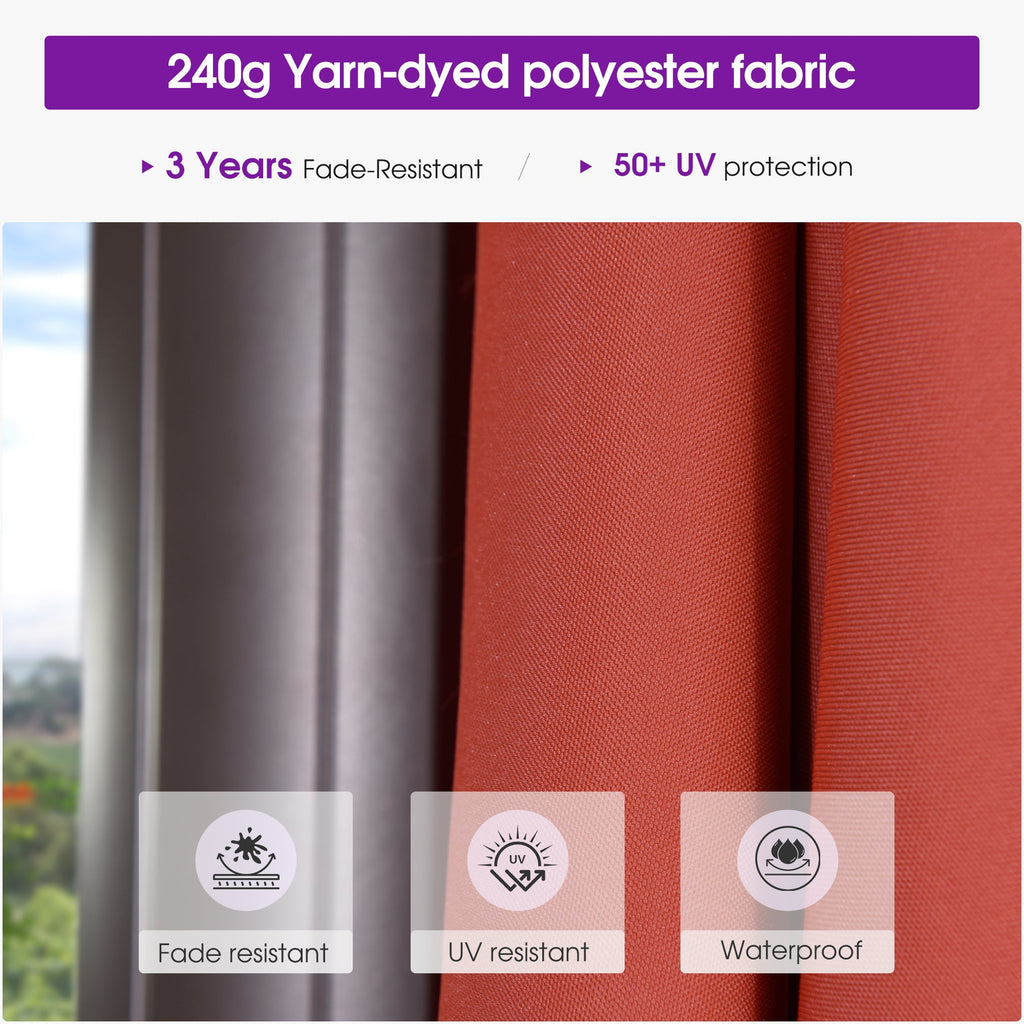 PURPLE LEAF Patio Cantilever Umbrella with Aluminum Offset Hanging for Pool Garden Deck