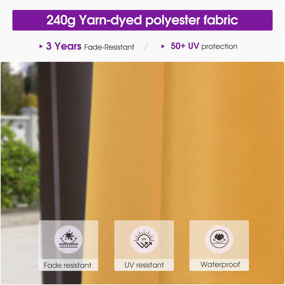 PURPLE LEAF Patio Cantilever Umbrella with Aluminum Offset Hanging for Pool Garden Deck