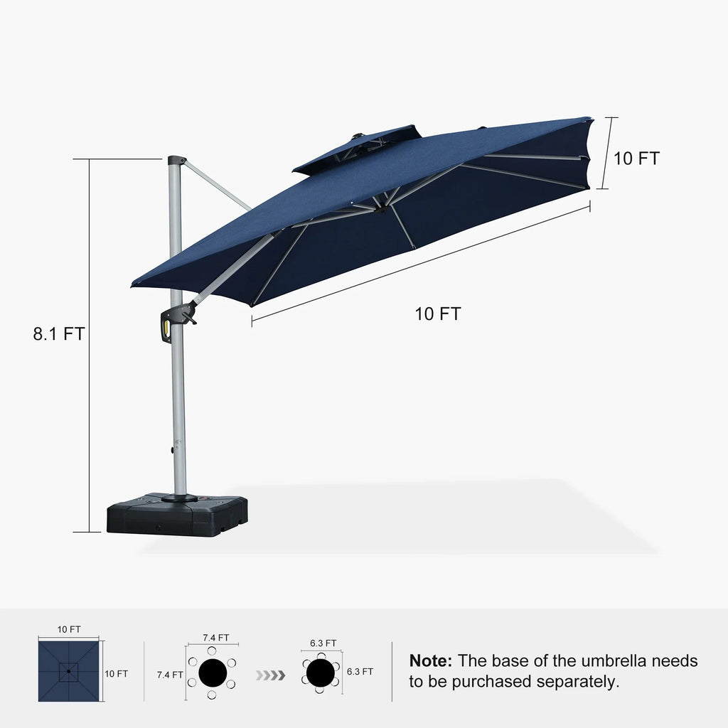 PURPLE LEAF – Parasol de terrasse Premium Classic SUNBRELLA déporté