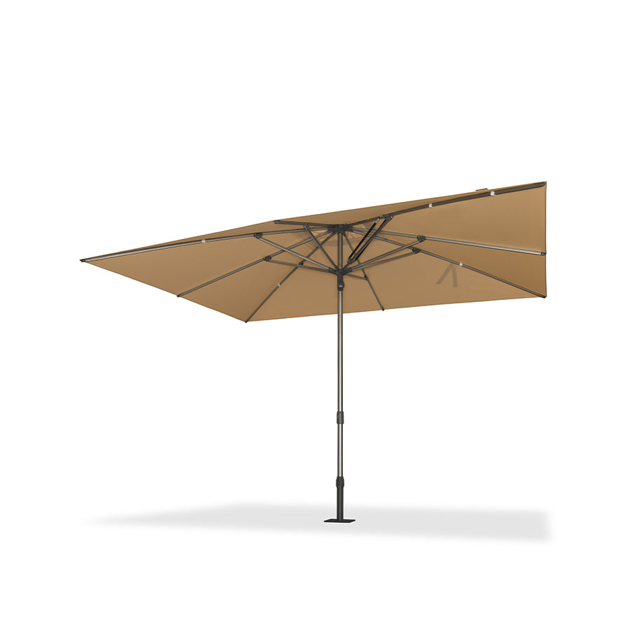 PURPLE LEAF Semi-Auto Extra Large Patio Umbrella Premium Commercial Market Umbrella for Garden, Café and Hotel