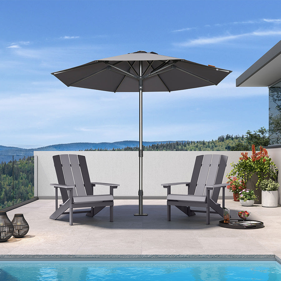 PURPLE LEAF Semi-Auto Extra Large Patio Umbrella Premium Commercial Market Umbrella for Garden, Café and Hotel