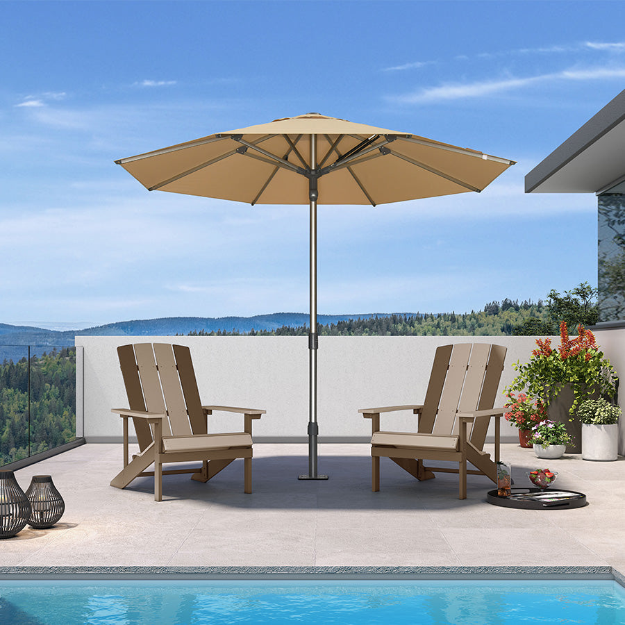 PURPLE LEAF Semi-Auto Extra Large Patio Umbrella Premium Commercial Market Umbrella for Garden, Café and Hotel