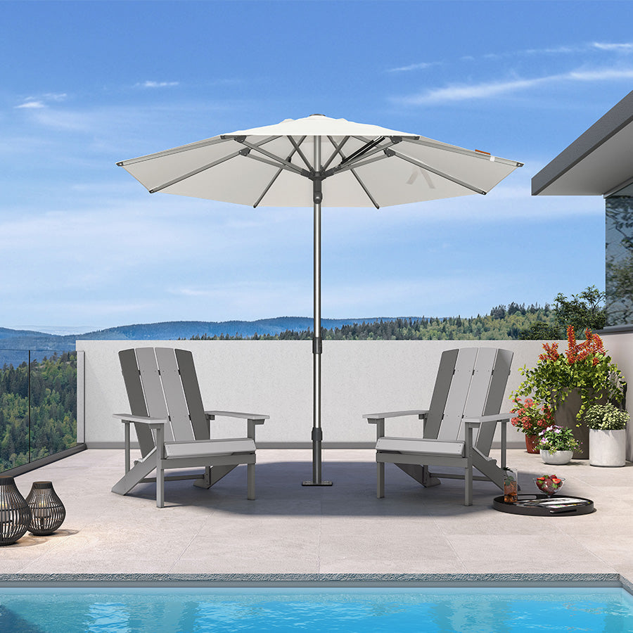 PURPLE LEAF Semi-Auto Extra Large Patio Umbrella Premium Commercial Market Umbrella for Garden, Café and Hotel