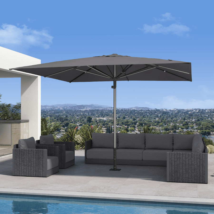 PURPLE LEAF Semi-Auto Extra Large Patio Umbrella Premium Commercial Market Umbrella for Garden, Café and Hotel