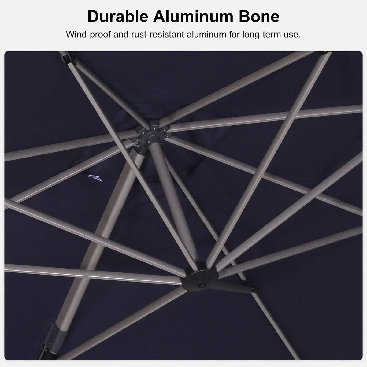 PURPLE LEAF Hailar Deluxe Aluminum Patio Umbrella with Base, Square and Rectangular Umbrella