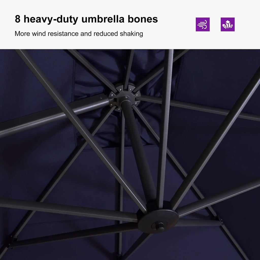 PURPLE LEAF Affordable Patio Umbrella with Base, Square and Rectangular Outdoor Umbrella