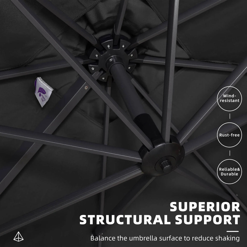 PURPLE LEAF Affordable Patio Umbrella with Base, Square and Rectangular Outdoor Umbrella