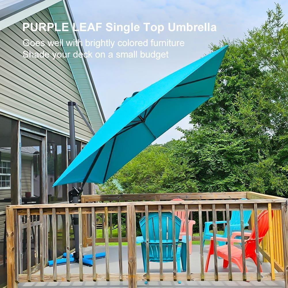 PURPLE LEAF Affordable Patio Umbrella with Base, Square and Rectangular Outdoor Umbrella