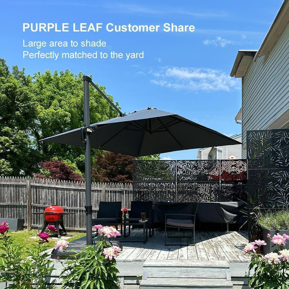 PURPLE LEAF Affordable Patio Umbrella with Base, Square and Rectangular Outdoor Umbrella