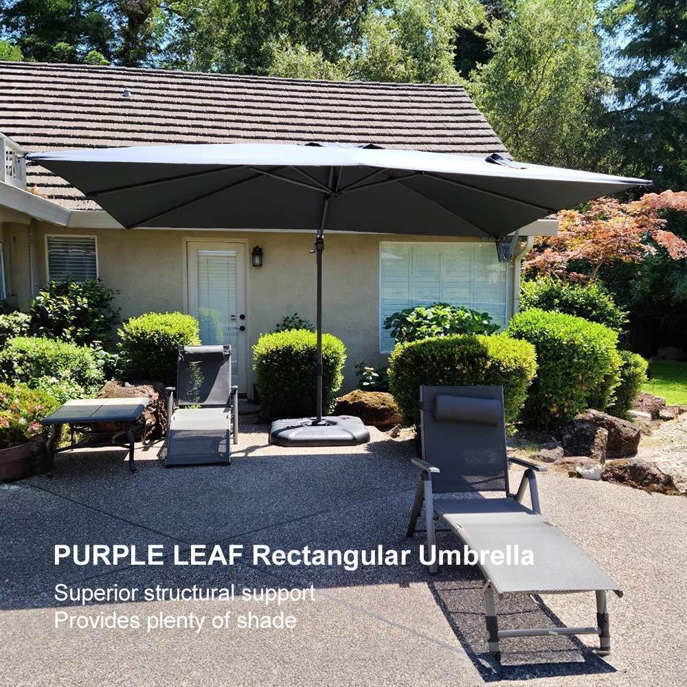 PURPLE LEAF Affordable Patio Umbrella with Base, Square and Rectangular Outdoor Umbrella