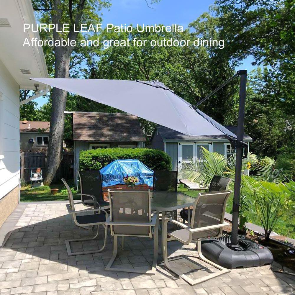 PURPLE LEAF Affordable Patio Umbrella with Base, Square and Rectangular Outdoor Umbrella