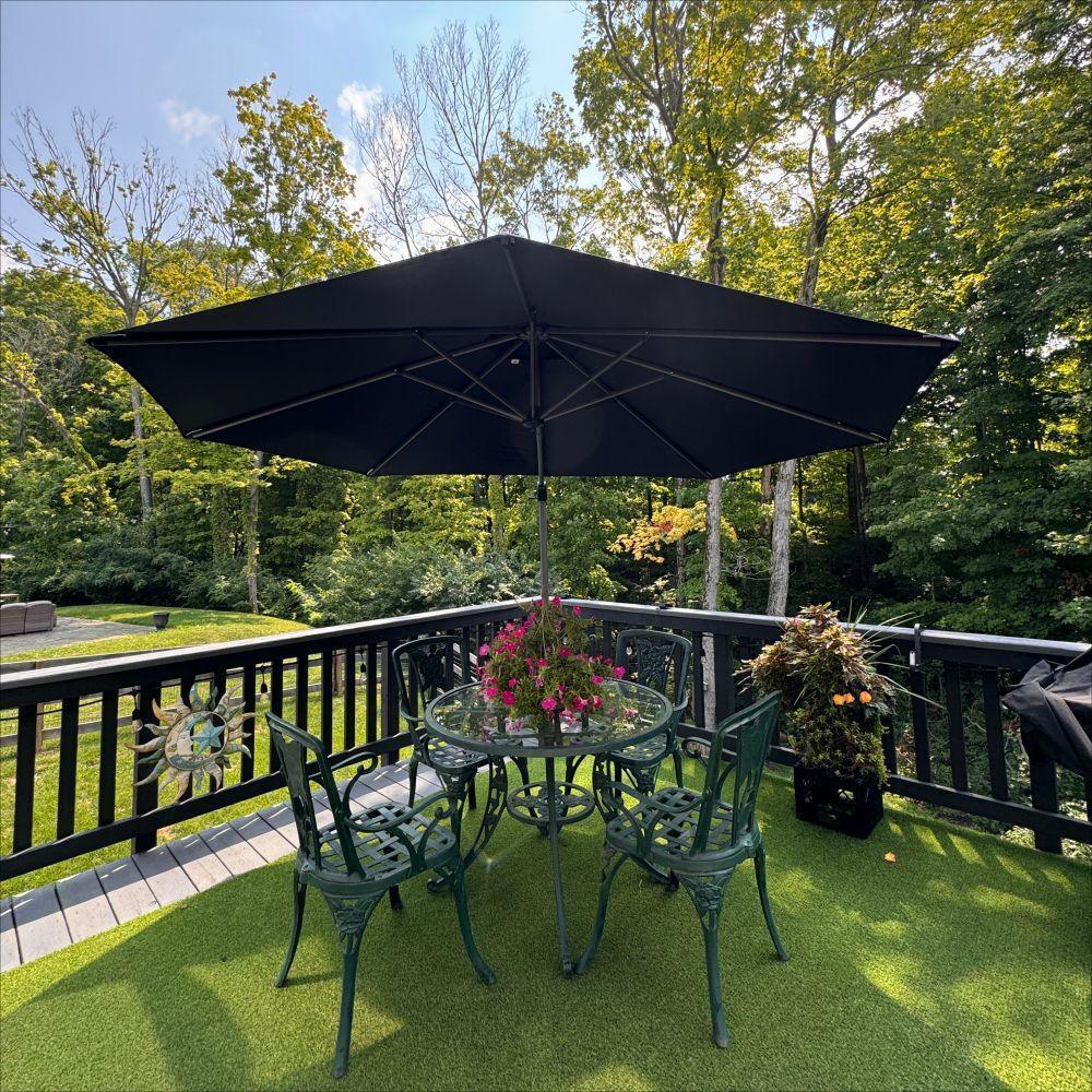 PURPLE LEAF Affordable Outdoor Umbrella with Base, Round Cantilever Umbrella for Garden