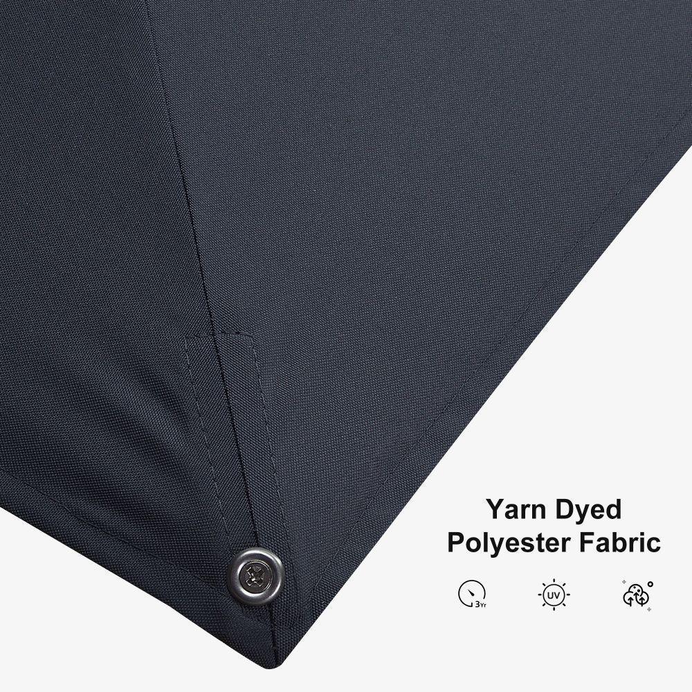 PURPLE LEAF – Parasol de terrasse déporté 10ft avec éclairage LED, rotation 360° et inclinaison