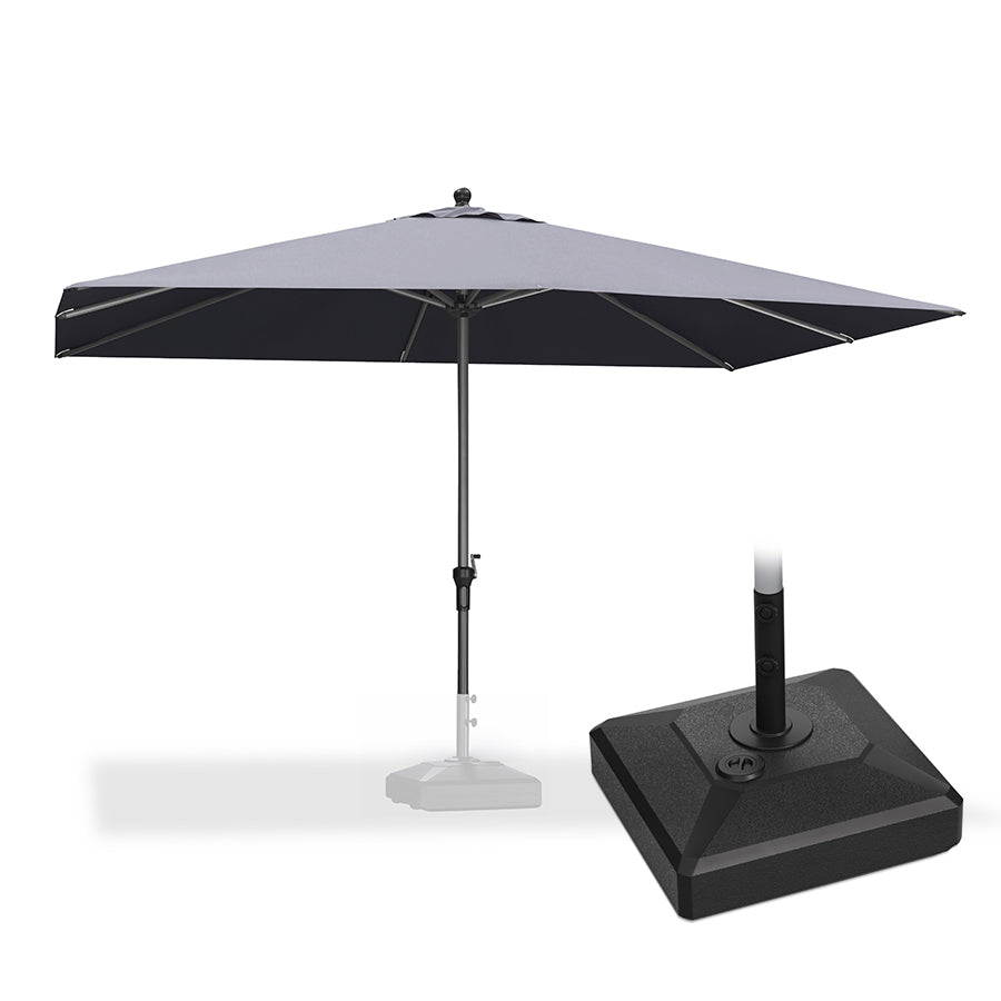 PURPLE LEAF Aluminum Patio Table Umbrella Heavy Duty Market Umbrella with Base