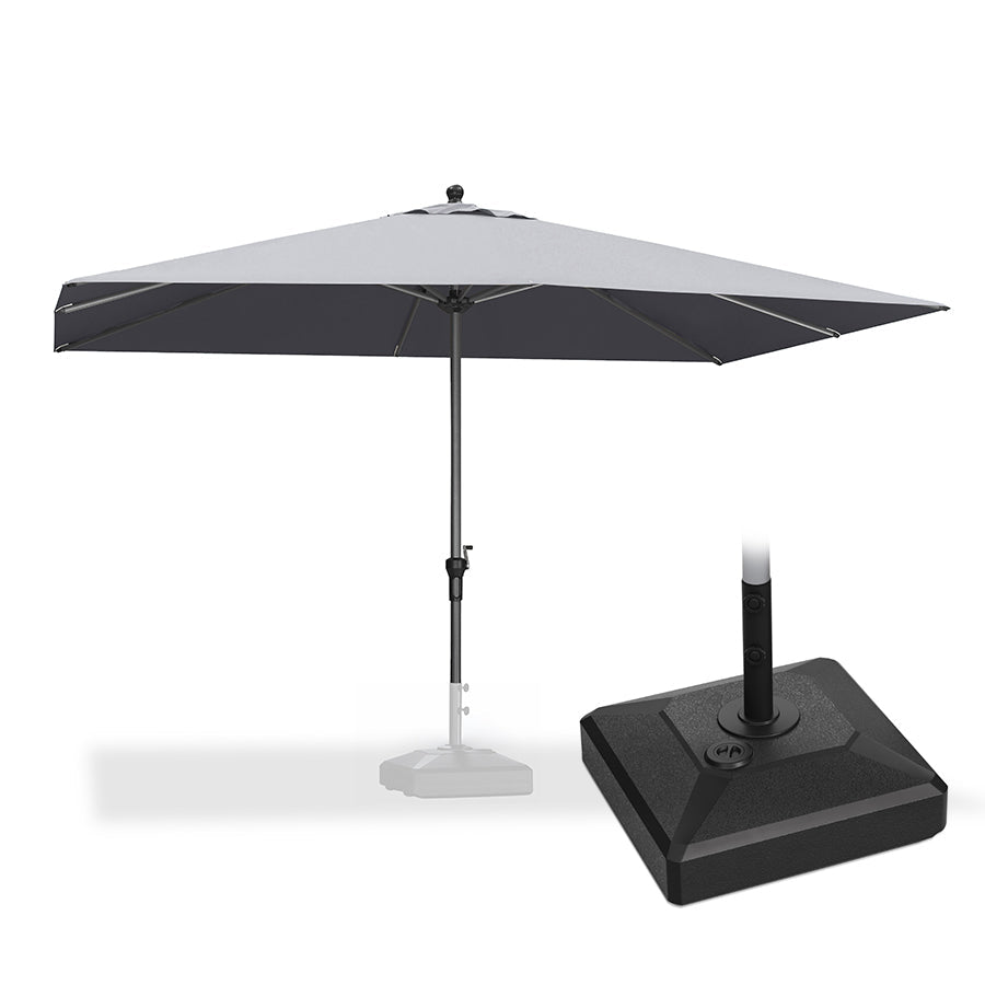 PURPLE LEAF Aluminum Patio Table Umbrella Heavy Duty Market Umbrella with Base