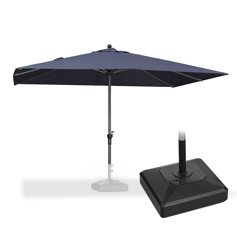 PURPLE LEAF Aluminum Patio Table Umbrella Heavy Duty Market Umbrella with Base