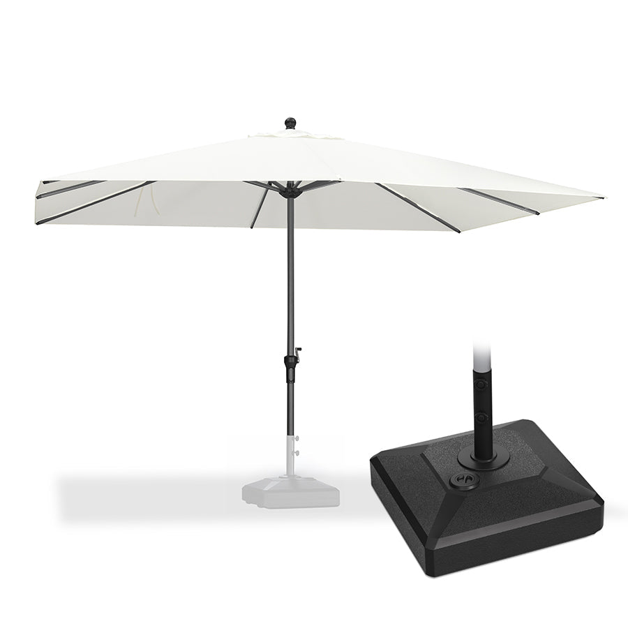 PURPLE LEAF Aluminum Patio Table Umbrella Heavy Duty Market Umbrella with Base