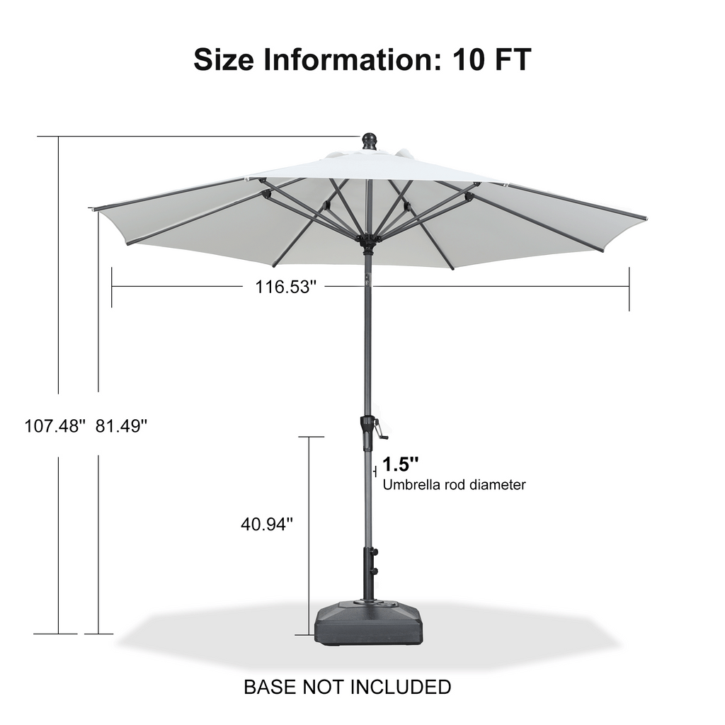 PURPLE LEAF Round Tiltable Patio Umbrella Poolside Porch Table Umbrella