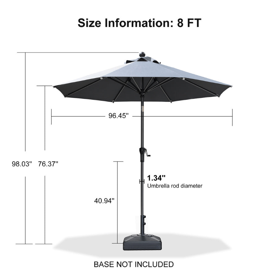 PURPLE LEAF Round Tiltable Patio Umbrella Poolside Porch Table Umbrella