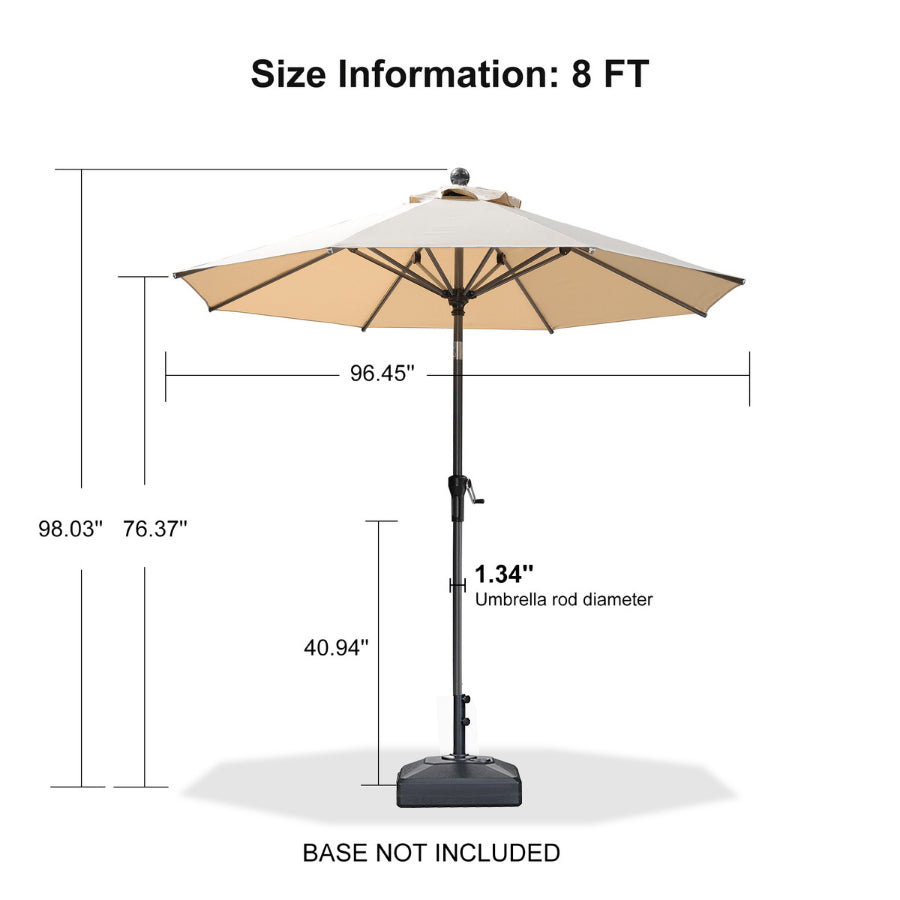 PURPLE LEAF Round Tiltable Patio Umbrella Poolside Porch Table Umbrella
