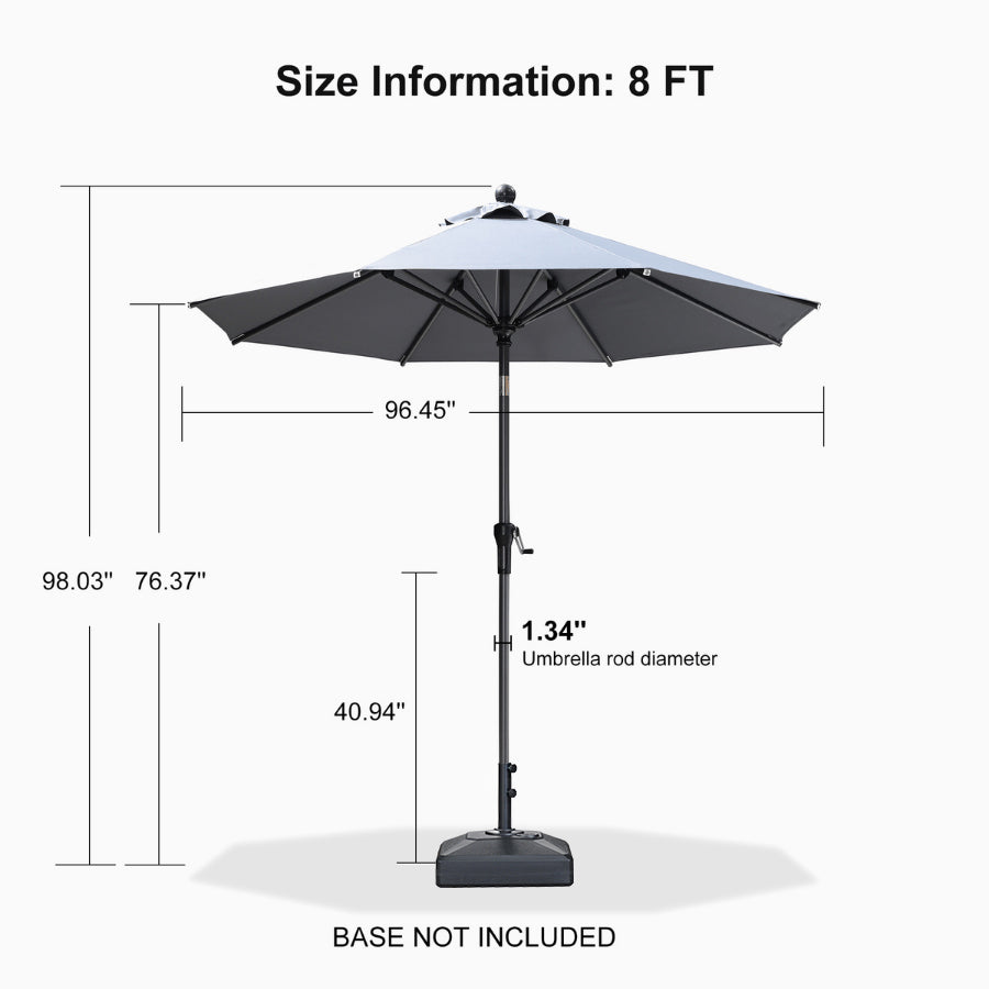 PURPLE LEAF Round Tiltable Patio Umbrella Poolside Porch Table Umbrella