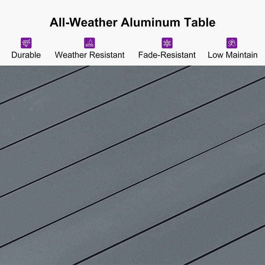 PURPLE LEAF 7/9/11 Pieces Outdoor Dining Set Aluminum Table & Wicker Rattan Chairs Modern Patio Furniture Set for Deck
