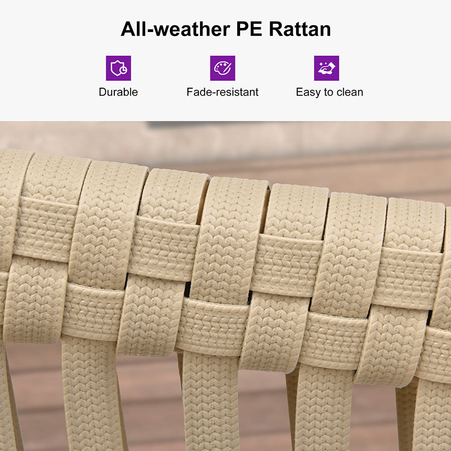 PURPLE LEAF 7/9/11 Pieces Outdoor Dining Set Aluminum Table & Wicker Rattan Chairs Modern Patio Furniture Set for Deck