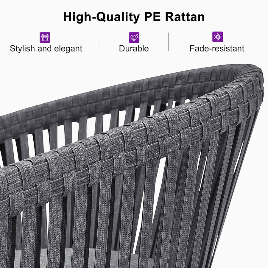 PURPLE LEAF 7/9/11 Pieces Outdoor Dining Set Aluminum Table & Wicker Rattan Chairs Modern Patio Furniture Set for Deck
