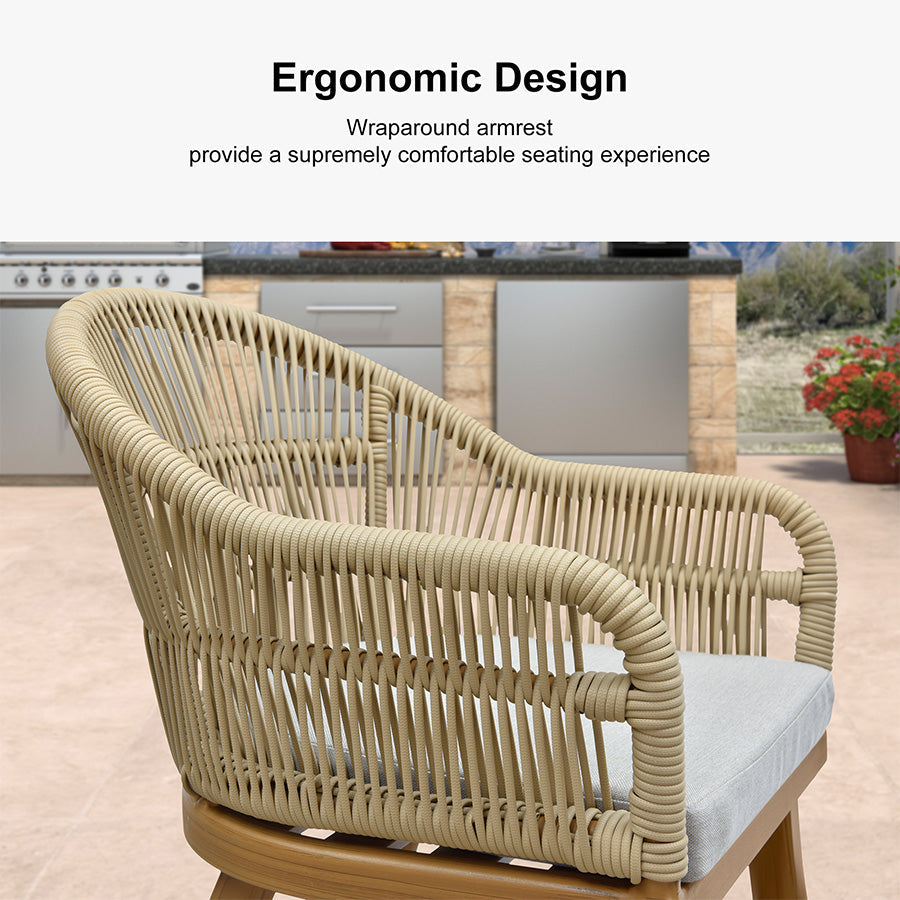 PURPLE LEAF 7/9/11 Pieces Outdoor Dining Set Aluminium Dining Table and Woven Rattan Chairs Dining Furniture Set with Cushions for Deck Patio Champagne