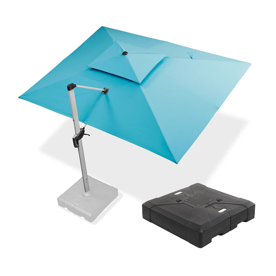 PURPLE LEAF Rectangular Large Outdoor Cantilever Umbrella With Base for Garden, Pool