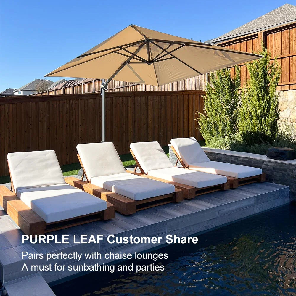 PURPLE LEAF Affordable Patio Umbrella with Base, Square and Rectangular Outdoor Umbrella