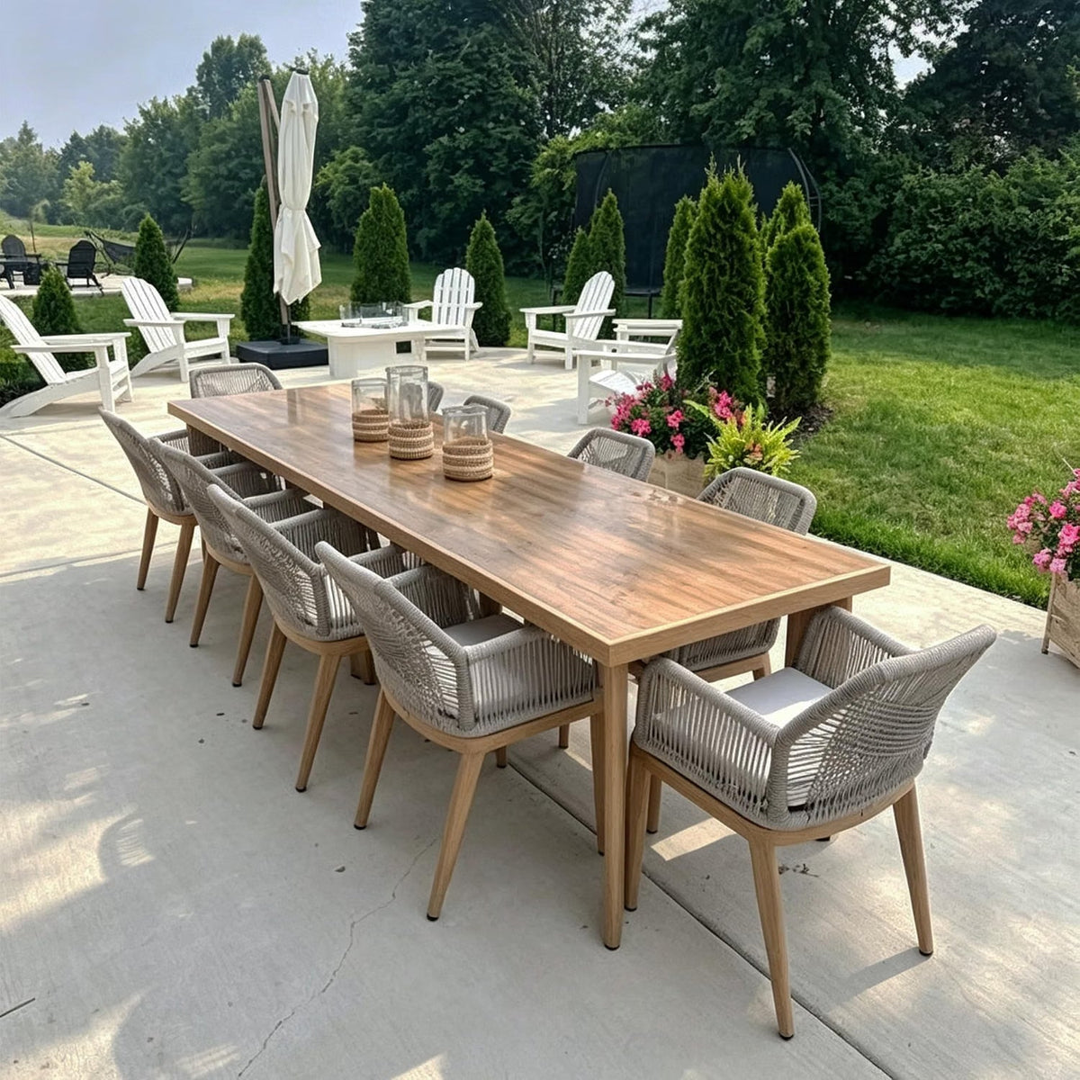 PURPLE LEAF Outdoor Dining Set with Sunbrella Cushions wicker patio table set  for Kitchen Deck Garden Outdoor Furniture Sets