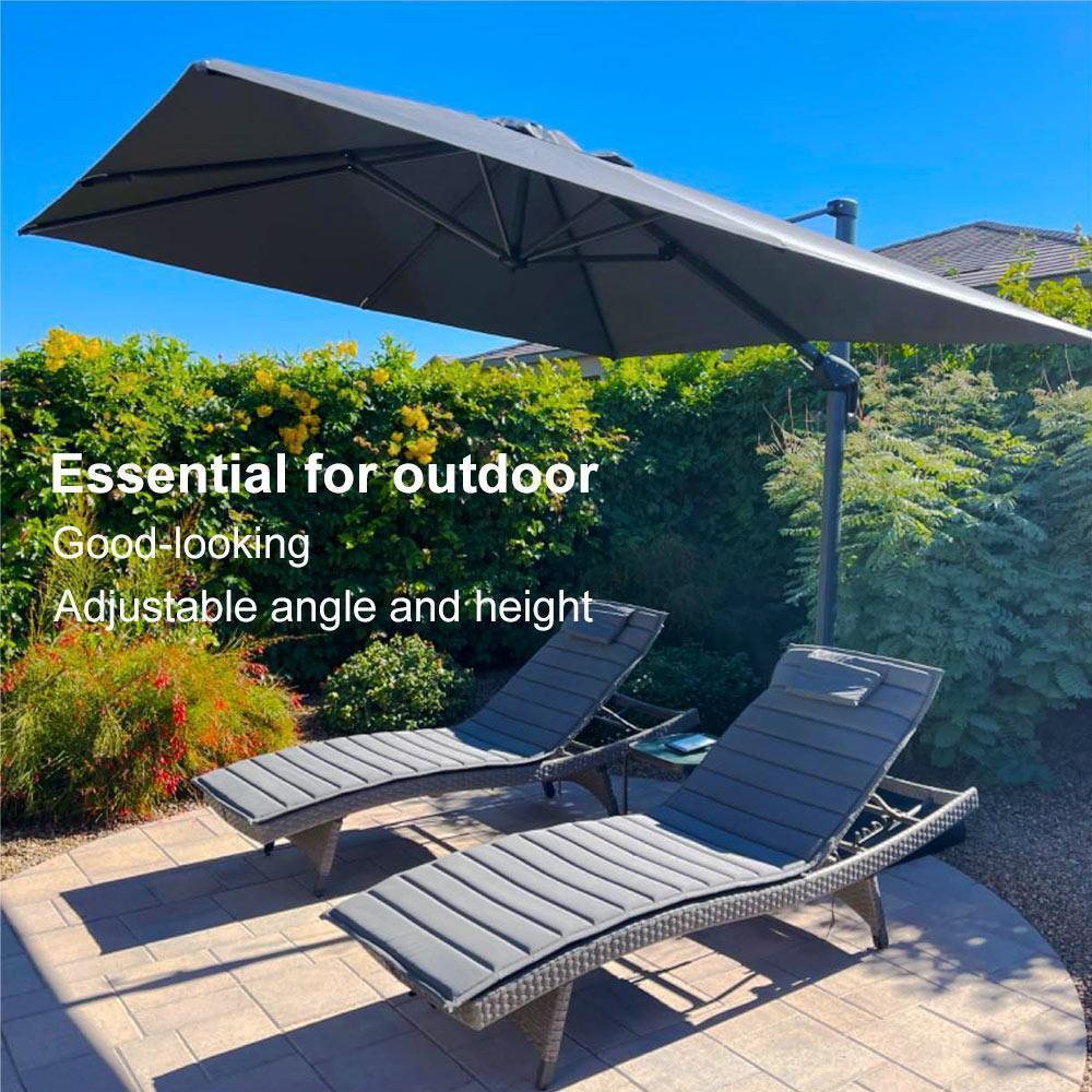 PURPLE LEAF Affordable Patio Umbrella with Base, Square and Rectangular Outdoor Umbrella