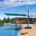 PURPLE LEAF 8 x 8 ft Swimming Pool Umbrella Outdoor Patio Cantilever Umbrella with Base