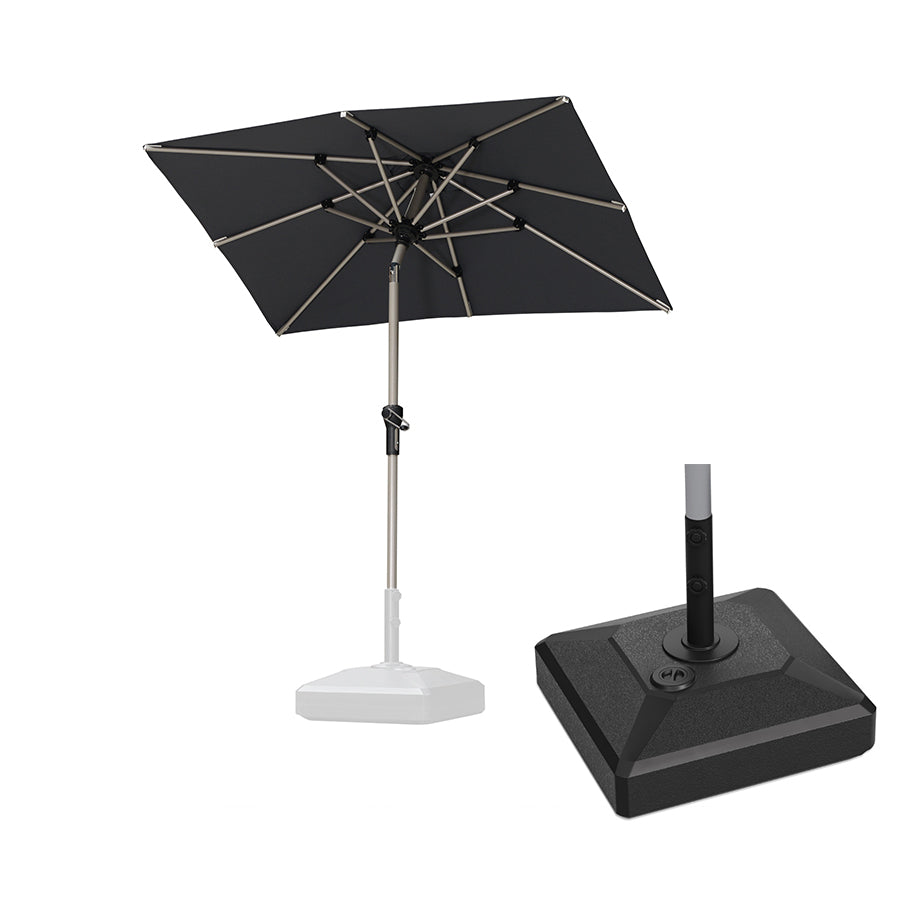 PURPLE LEAF Hailar Tilting Market Umbrella with Base Premium Outdoor Table Umbrella