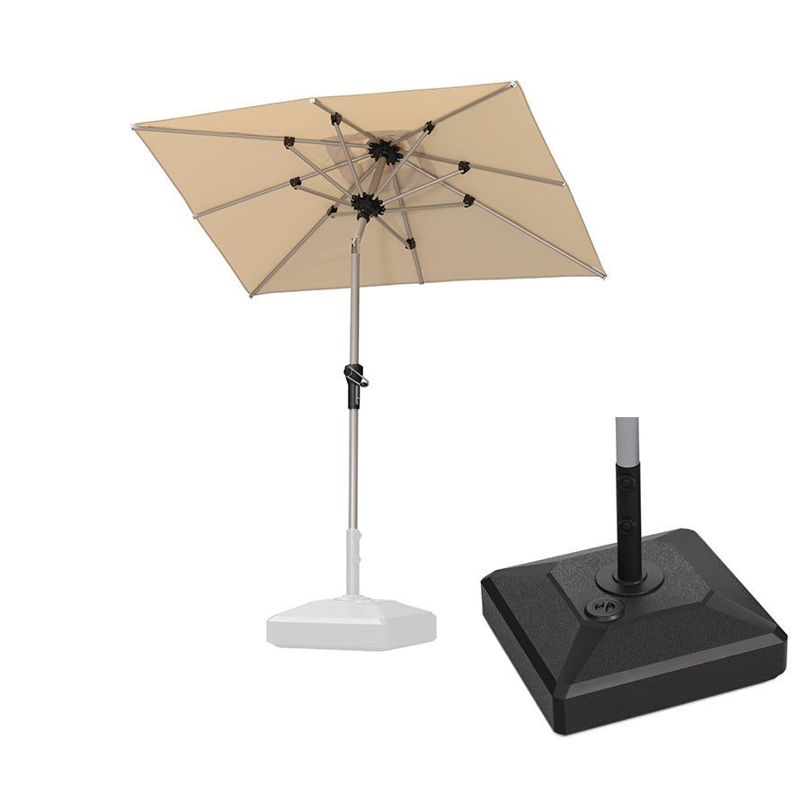 PURPLE LEAF Hailar Tilting Market Umbrella with Base Premium Outdoor Table Umbrella