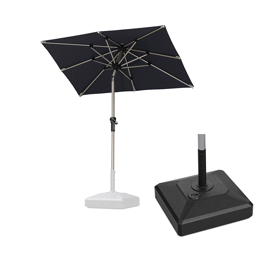 PURPLE LEAF Hailar Tilting Market Umbrella with Base Premium Outdoor Table Umbrella