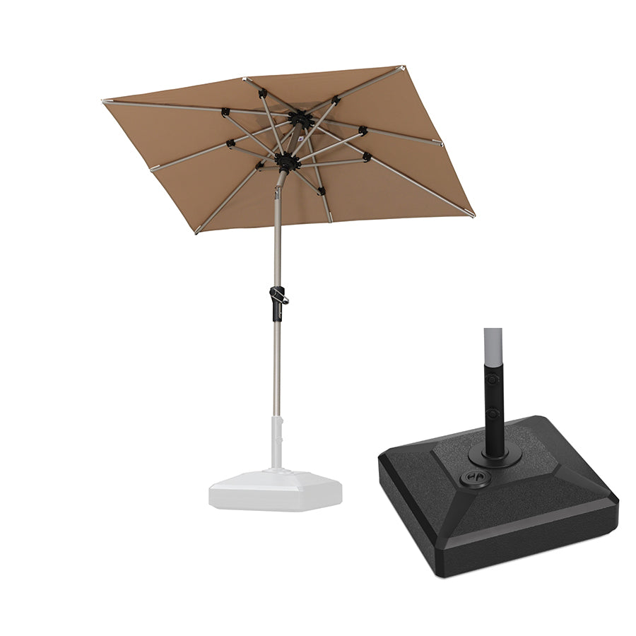 PURPLE LEAF Hailar Tilting Market Umbrella with Base Premium Outdoor Table Umbrella
