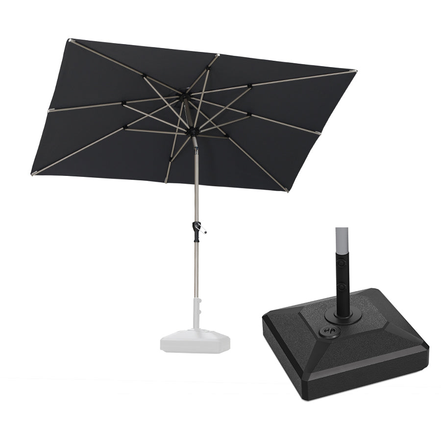 PURPLE LEAF Hailar Tilting Market Umbrella with Base Premium Outdoor Table Umbrella