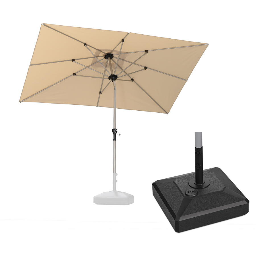 PURPLE LEAF Hailar Tilting Market Umbrella with Base Premium Outdoor Table Umbrella