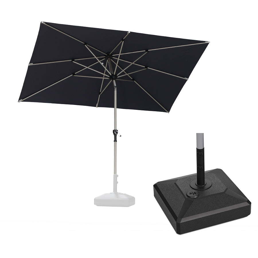 PURPLE LEAF Hailar Tilting Market Umbrella with Base Premium Outdoor Table Umbrella