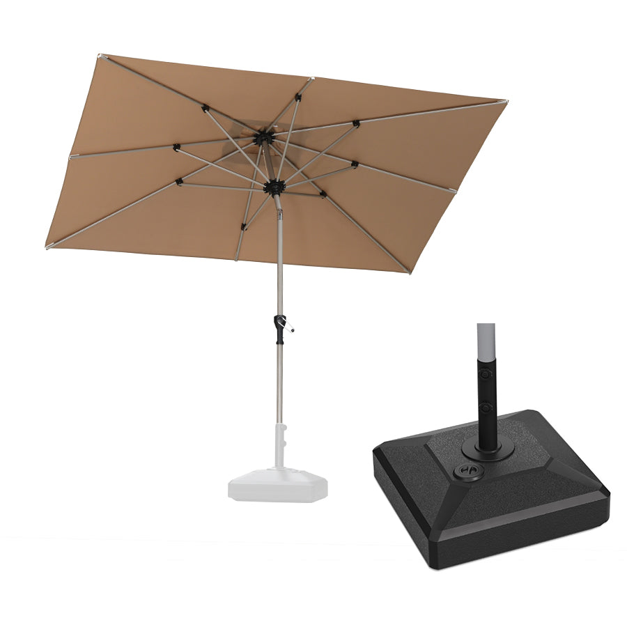 PURPLE LEAF Hailar Tilting Market Umbrella with Base Premium Outdoor Table Umbrella