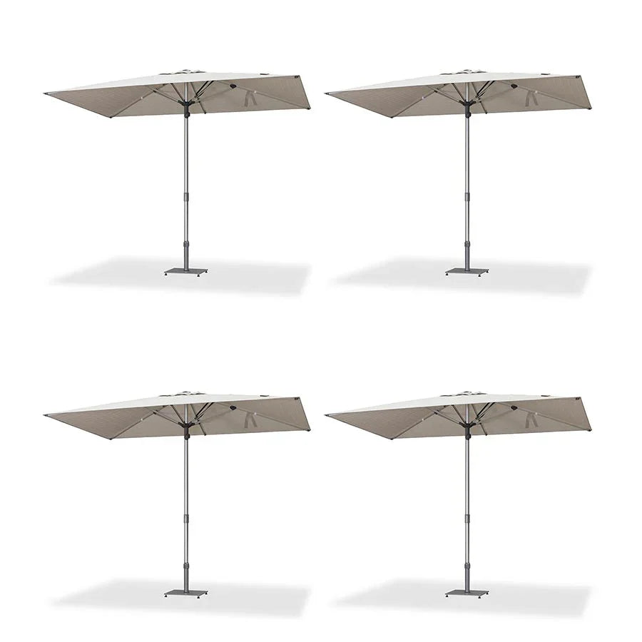 PURPLE LEAF 2/4/6 Set Semi-Auto Patio Table Umbrellas with Base for Outdoor Commercial
