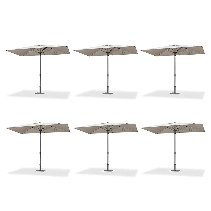 PURPLE LEAF 2/4/6 Set Semi-Auto Patio Table Umbrellas with Base for Outdoor Commercial