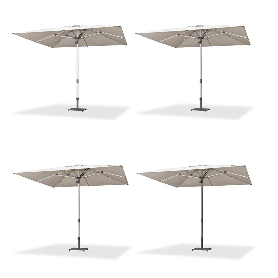PURPLE LEAF 2/4/6 Set Semi-Auto Patio Table Umbrellas with Base for Outdoor Commercial