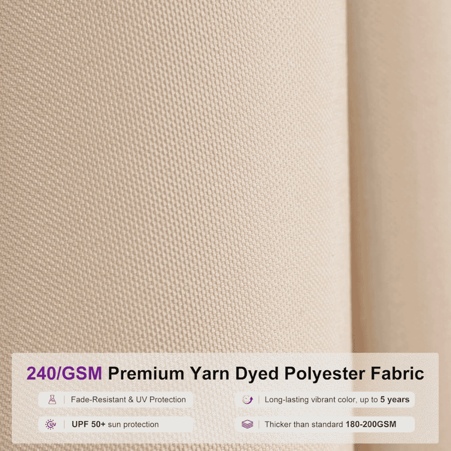 PURPLE LEAF Semi-Auto Extra Large Patio Umbrella Premium Commercial Market Umbrella for Garden, Café and Hotel