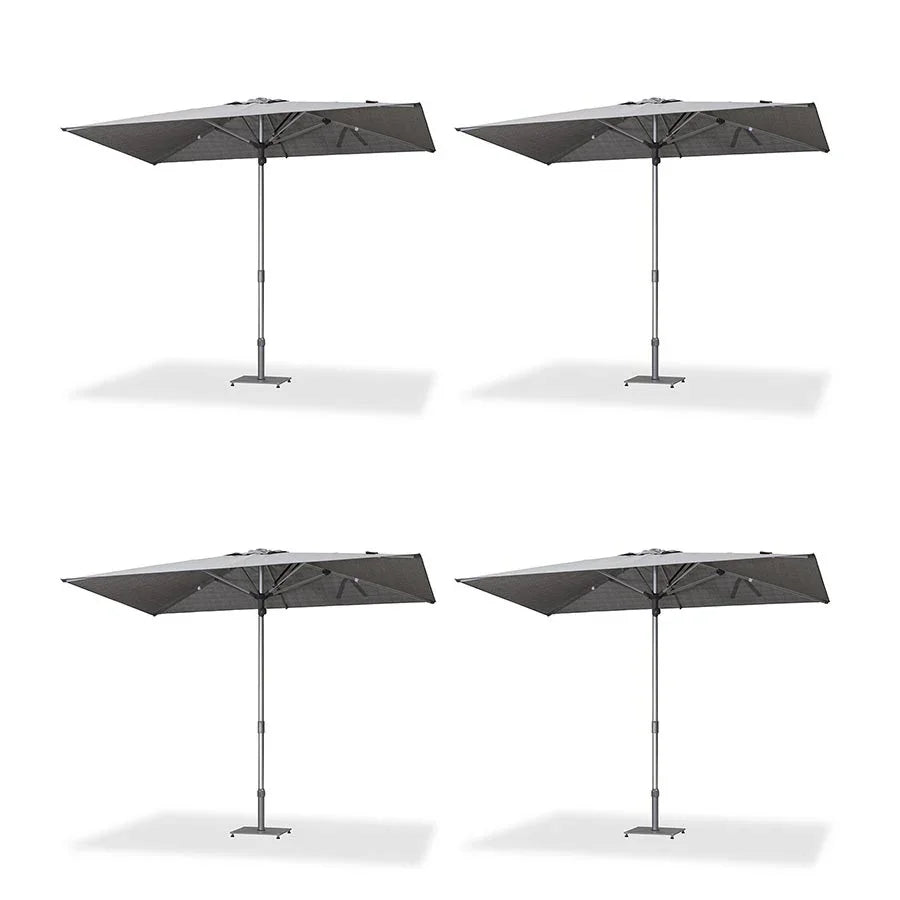 PURPLE LEAF 2/4/6 Set Semi-Auto Patio Table Umbrellas with Base for Outdoor Commercial